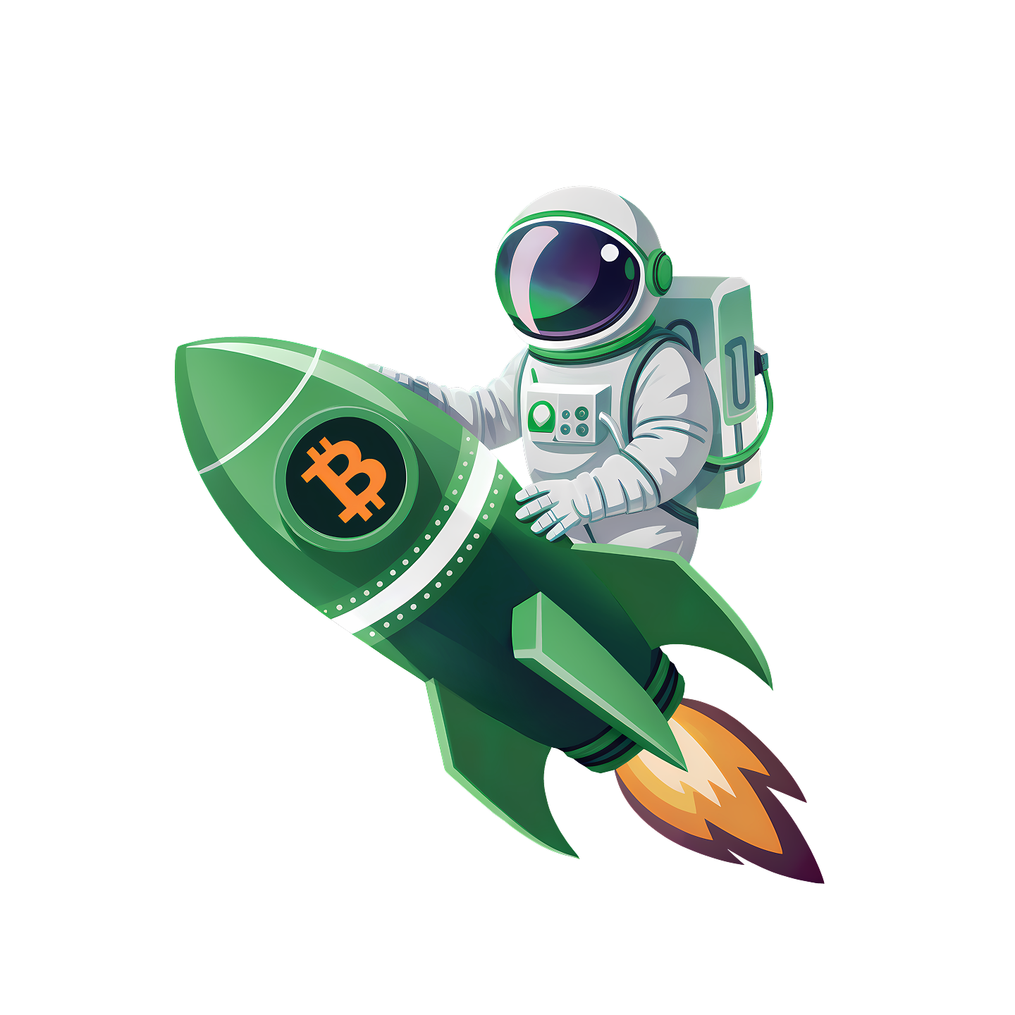 Cosmonaut on rocket